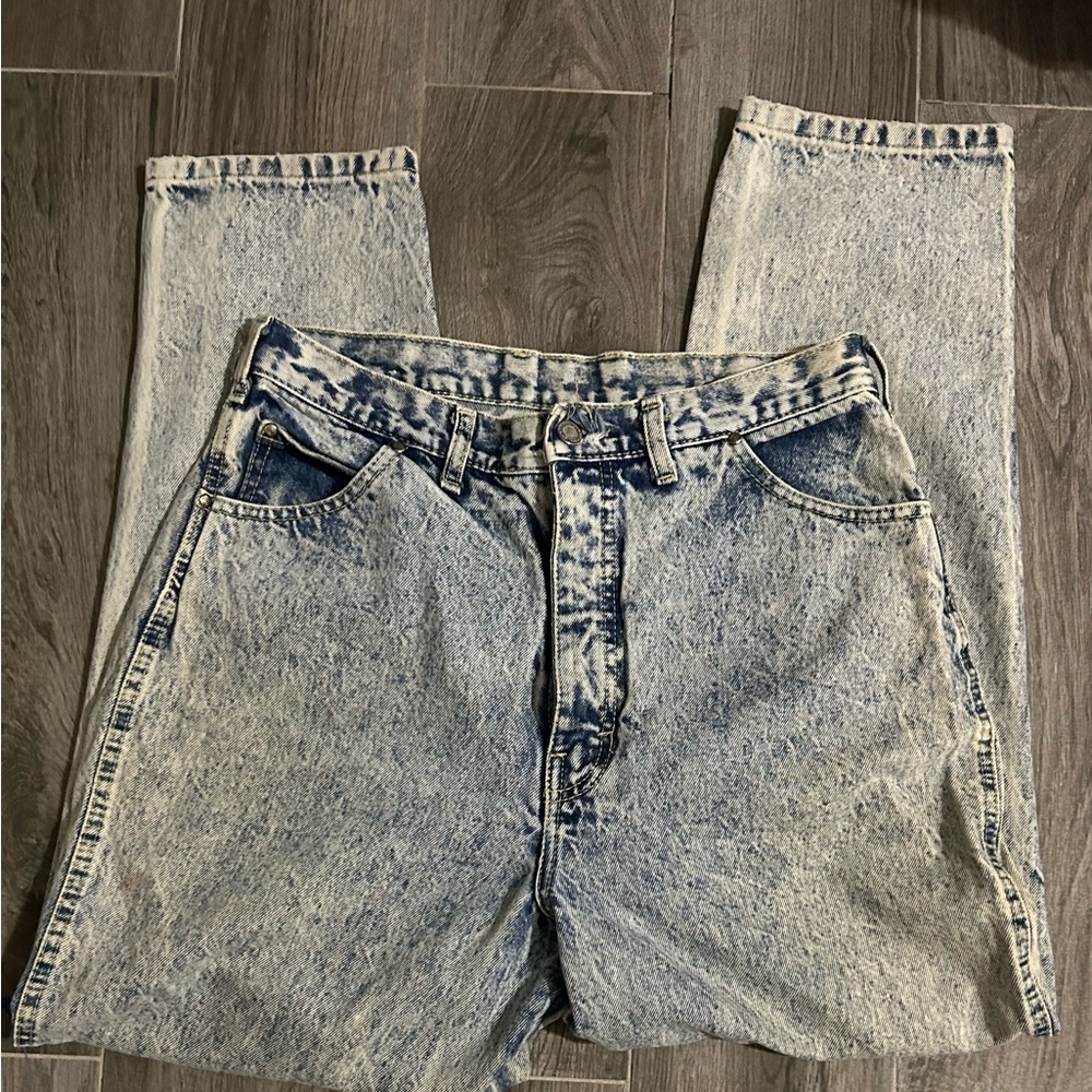 VTG 80'S PS GITANO LIGHT ACID WASH HIGH WAISTED MOM JEANS MADE IN USA size 16